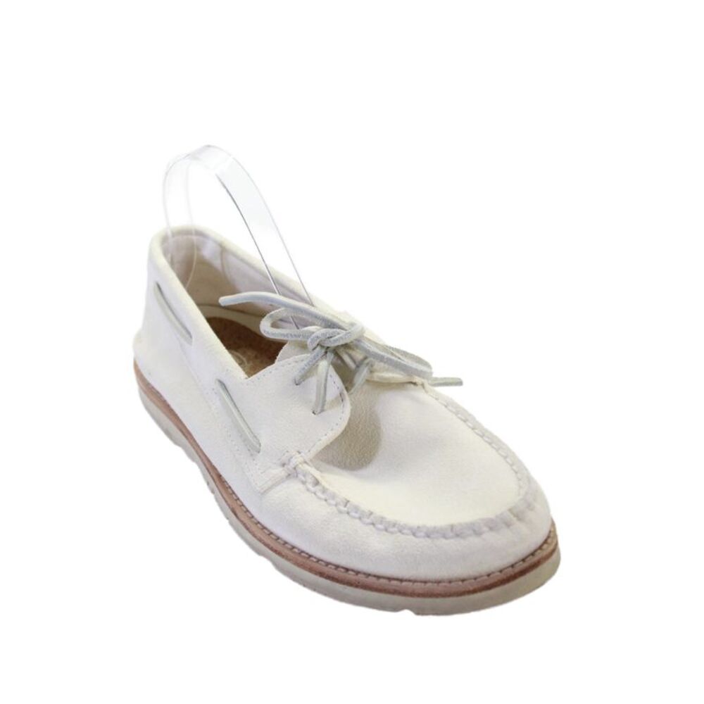 Sperry by Todd Snyder Mens Leather Laced Boat Shoes Cream Size 9